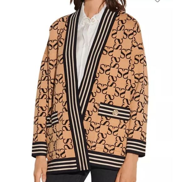 Sandro Ron Oversized Jacquard Logo Cardigan - Picture 7 of 7